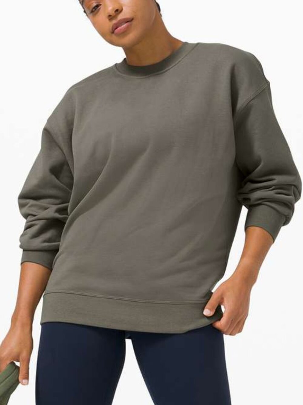 Lululemon Perfectly Oversized Crew Neck Sweatshirt Grey Sage Size 6 Small